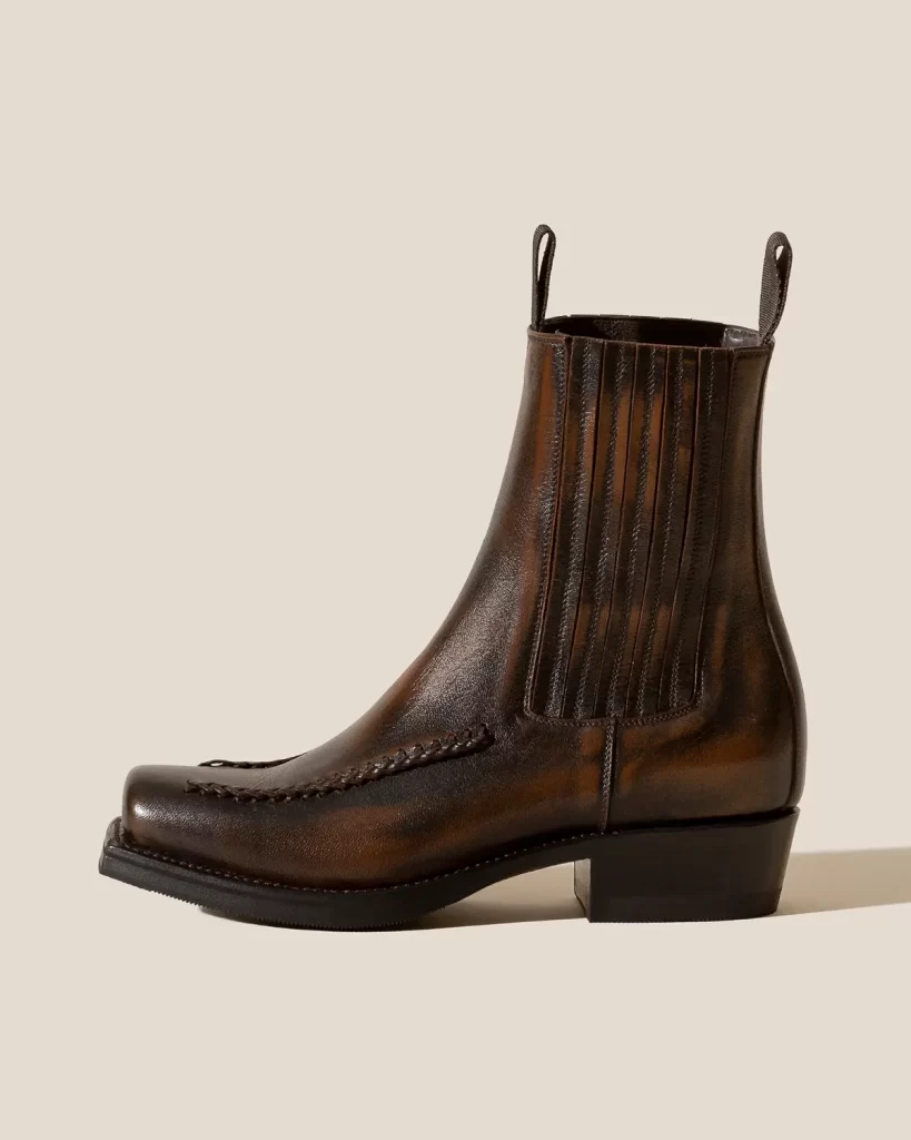 بوت جلو مربعی قهوه ای