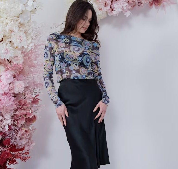 دامن ساتن سیاه