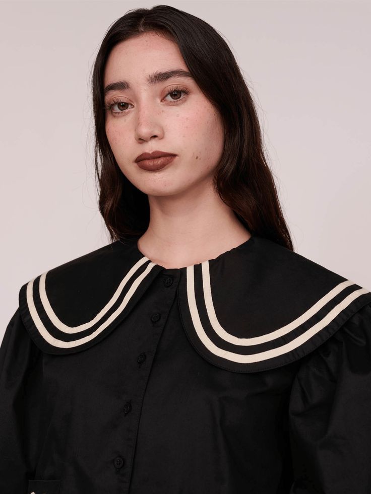 شومیز یقه ملوانی سیاه