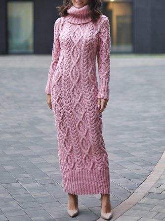 پیراهن بلند بافت زنانه صورتی