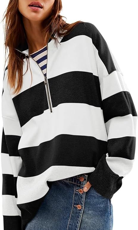 بلوز یقهزیپی زنانه سفید و سیاه