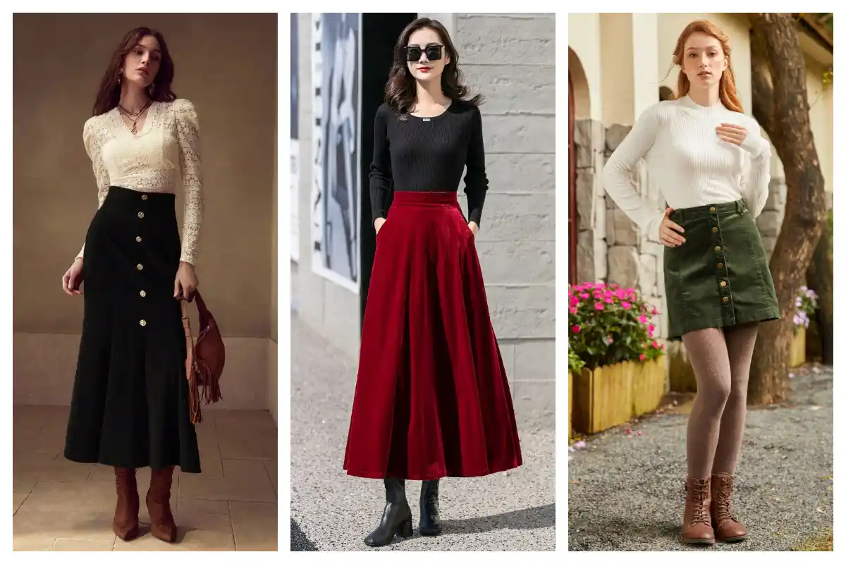 دامن مخمل کبریتی؛ با بوت بپوشی دیگه چیزی جذابتر از این نمیشه!