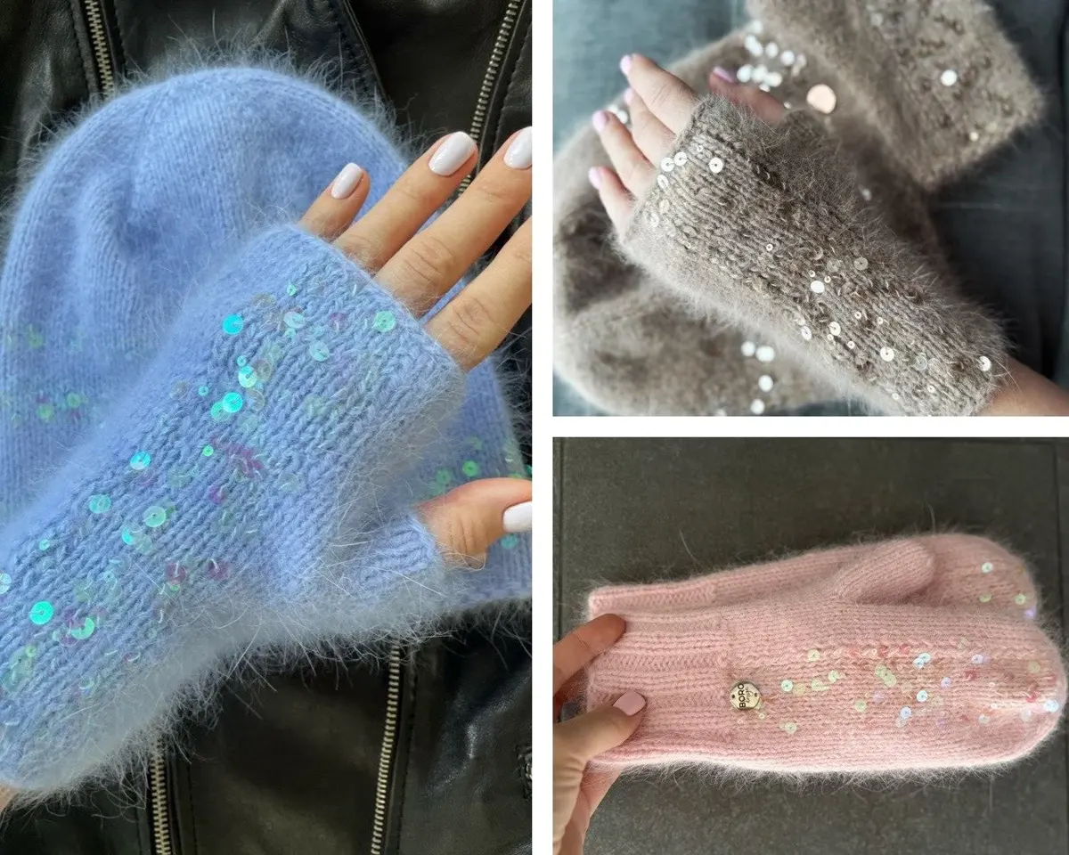 دستکش بافت پولکی