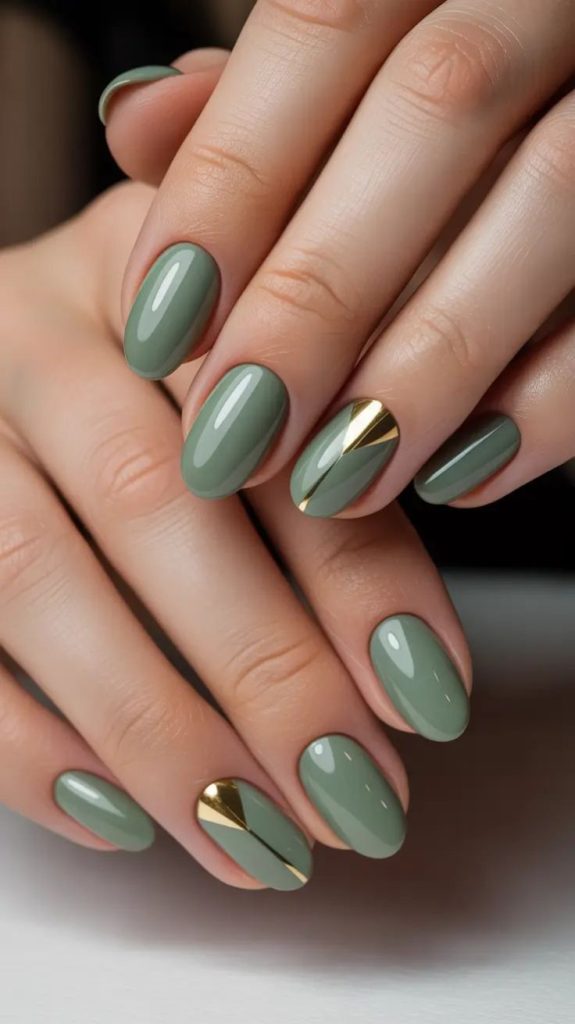 ناخن سبز ساده سدری