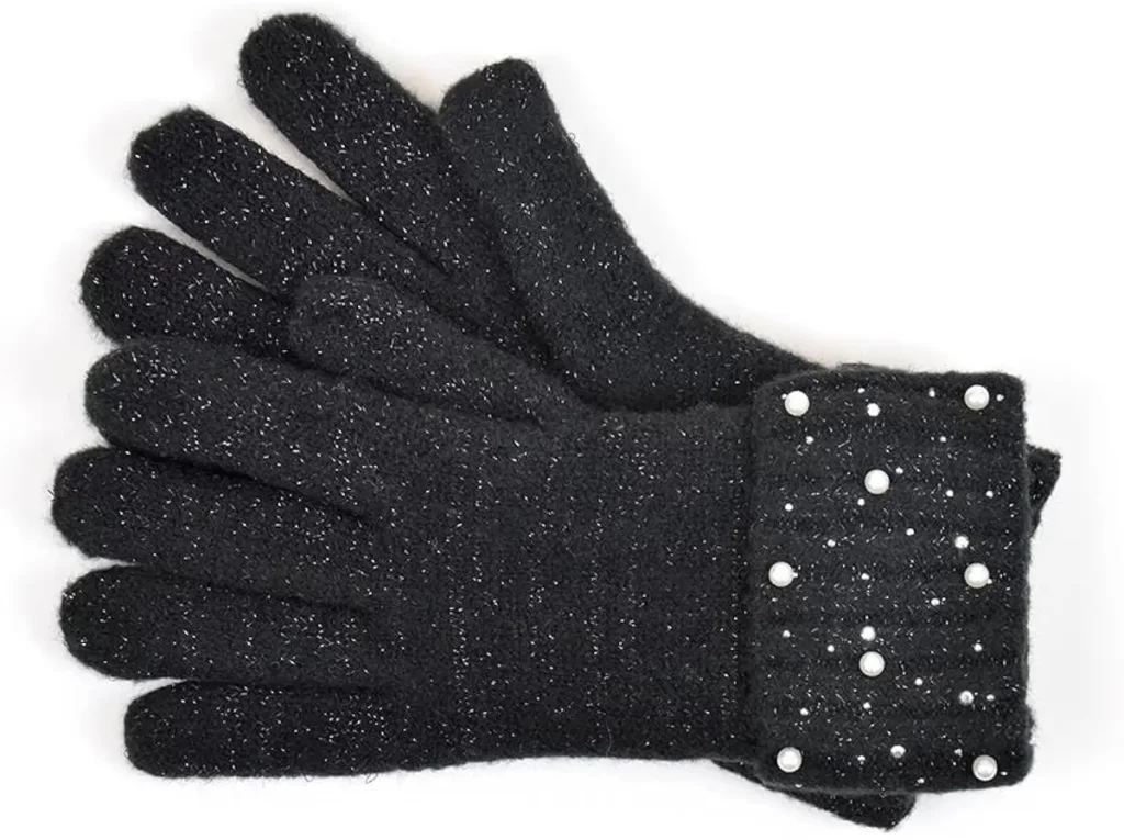 دستکش بافت پولکی سیاه