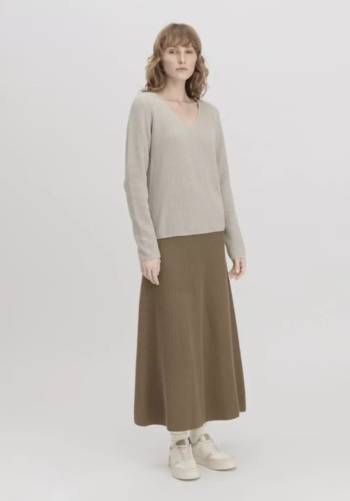 دامن پشمی قهوه ای