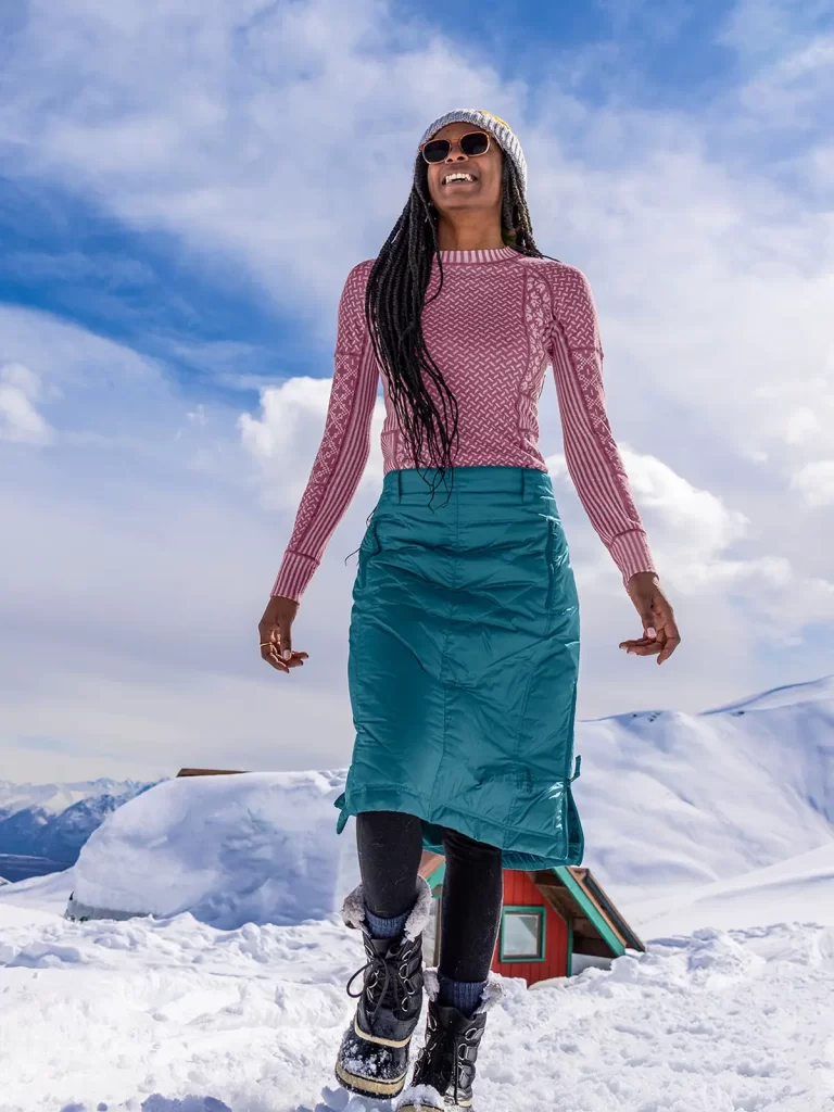 دامن کاپشنی کوتاه ابی براق