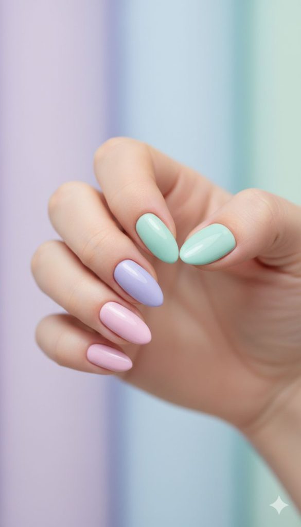 ناخن بادامی پاستلی