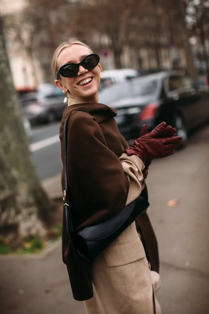 دستکش چرمی قهوه ای