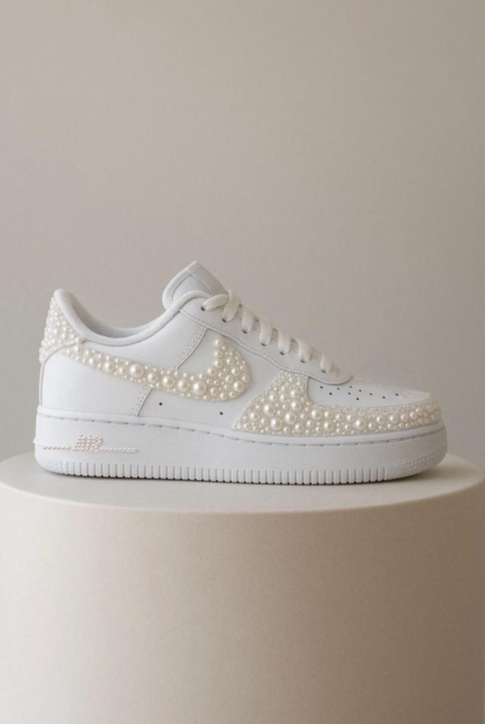 کفش مروارید دوزی سفید