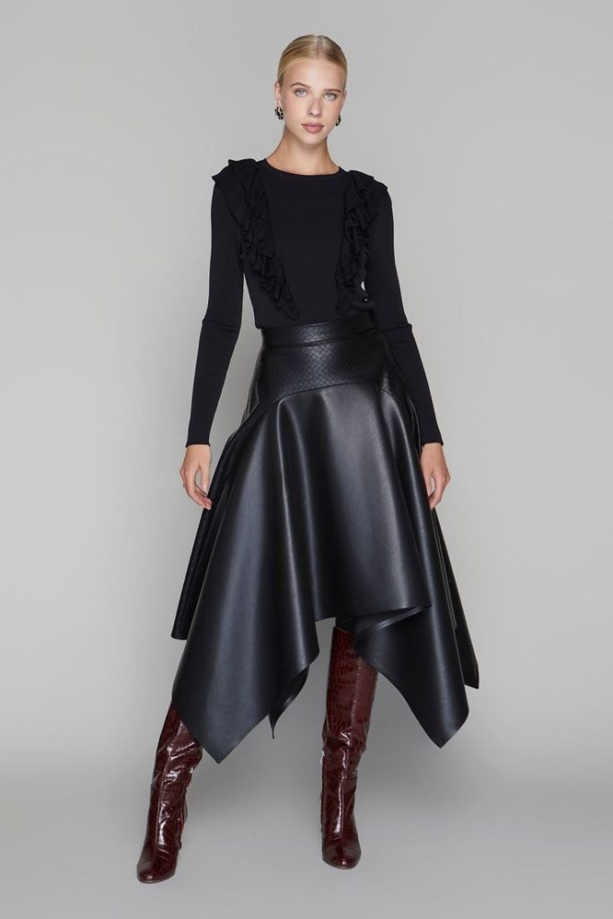 دامن چرمی زنانه سیاه