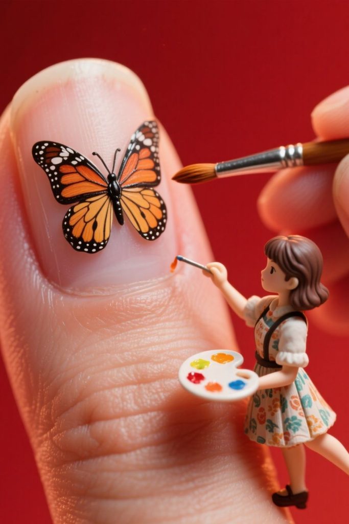 نقاشی پروانه ناخن