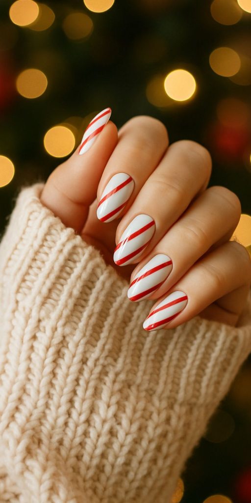 دیزاین ناخن قرمز و سفید