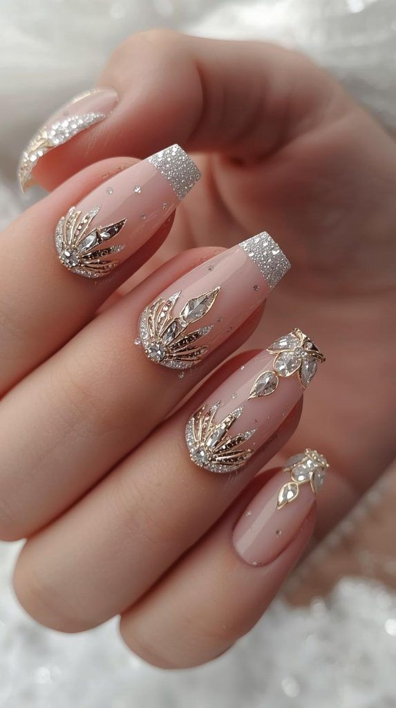 مدل ناخن عروس جدید صورتی