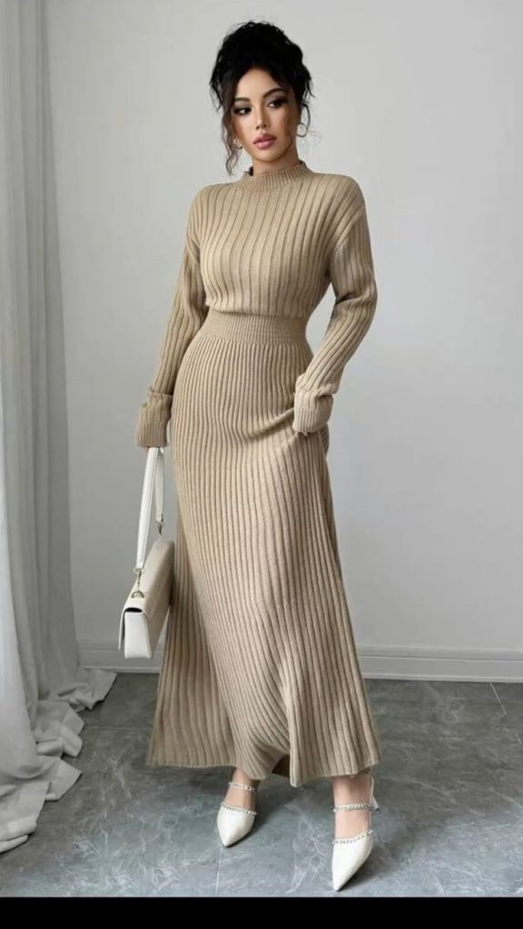 پیراهن بلند بافت زنانه