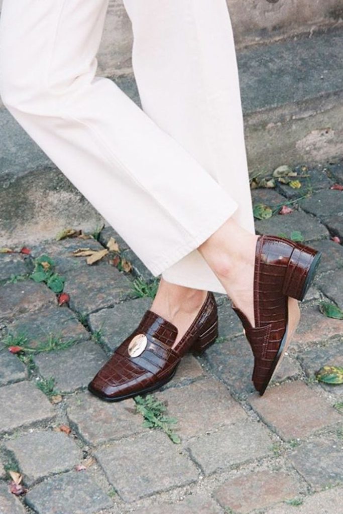 کفش کالج دخترانه چرم قهوه ای