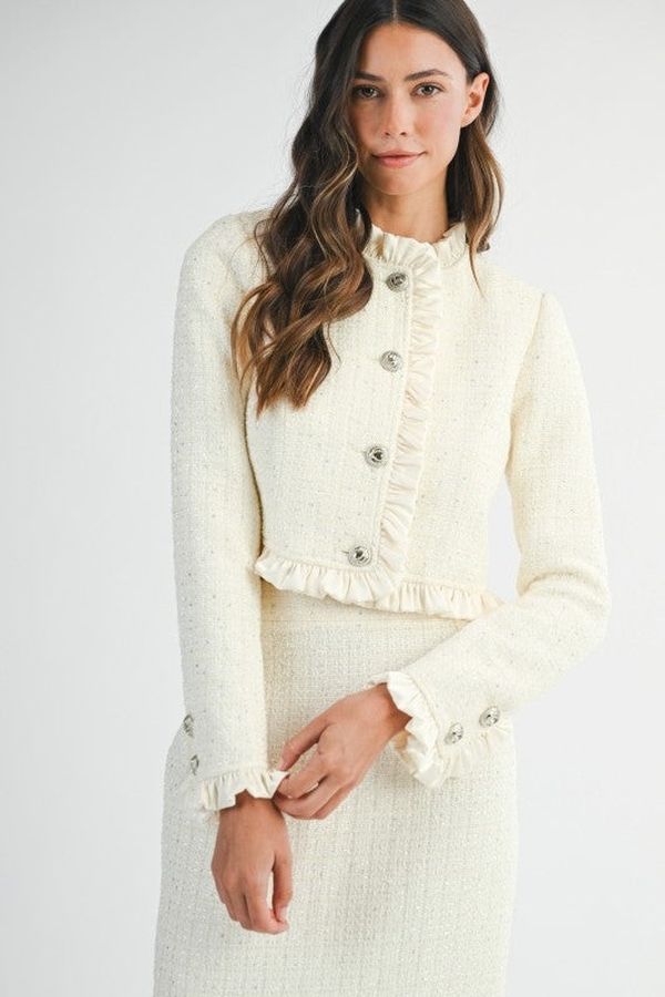 کت و دامن تویید سفید