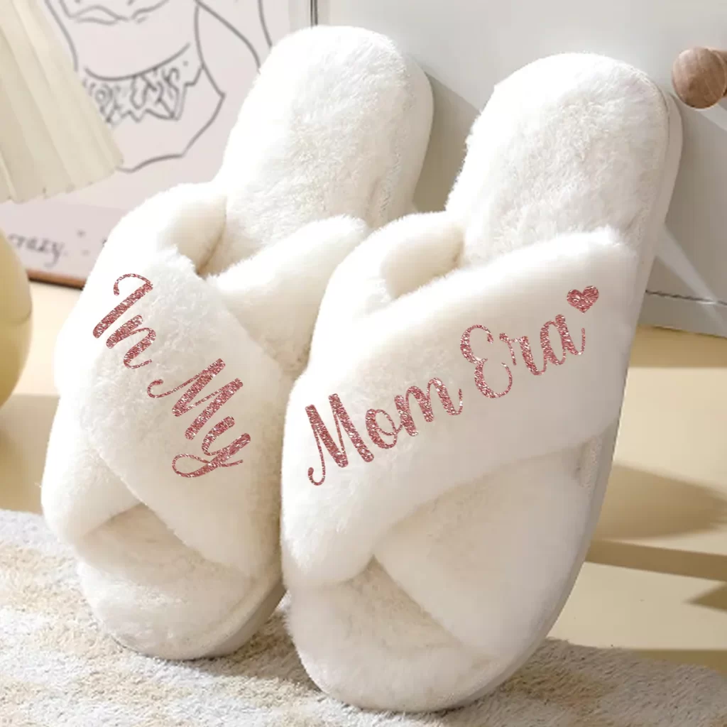 دمپایی خزدار خانگی سفید