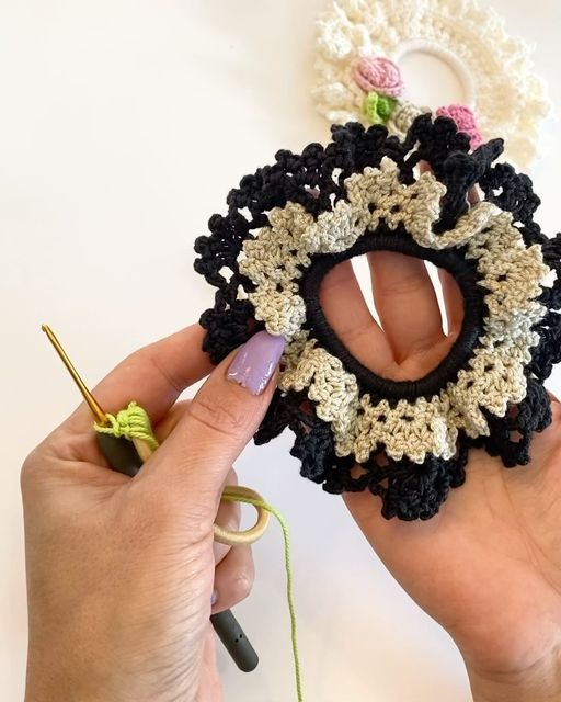 کش مو بافتنی با قلاب 2025 ساده