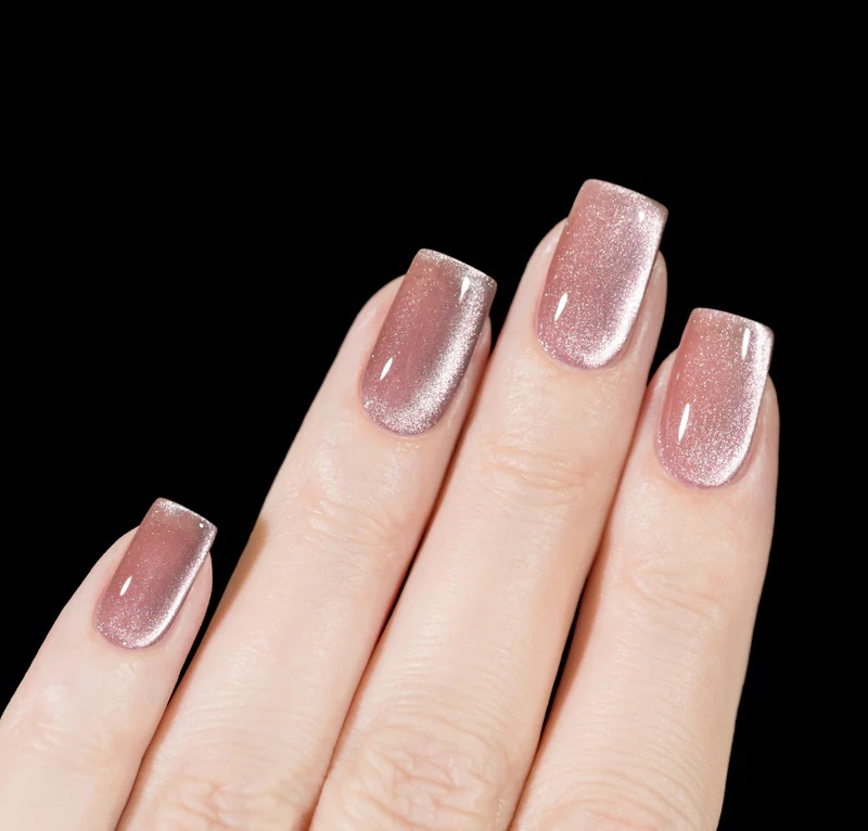 ژلیش ناخن گلبهی براق