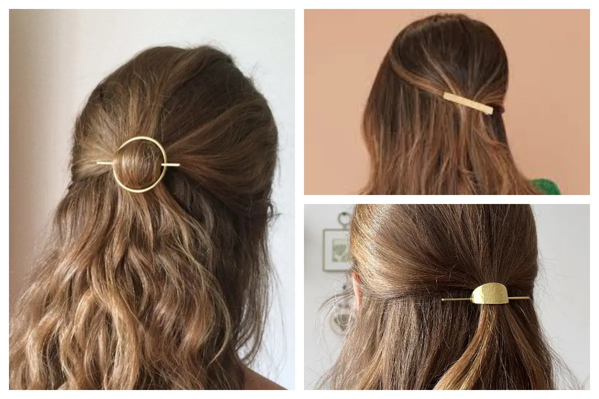 گیره موی طلایی مینیمال؛ راز کوچک برای اینکه موهات در روزهای شلوغ هم مرتب و زیبا باشه!