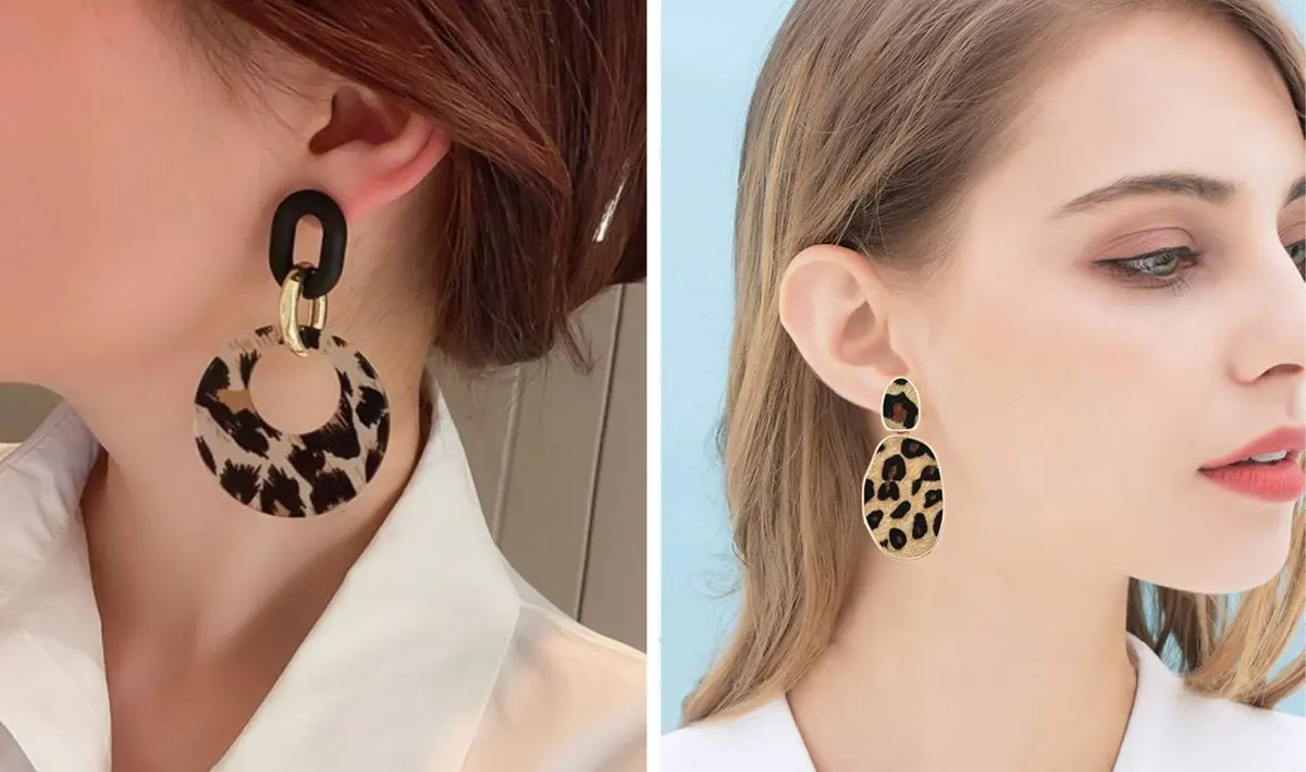 گوشواره با طرح پلنگی