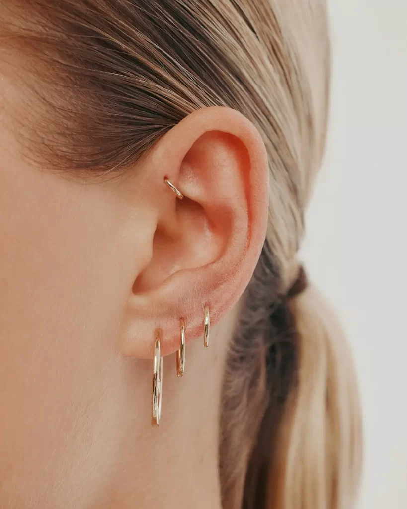 3 گوشواره هوپ طلایی