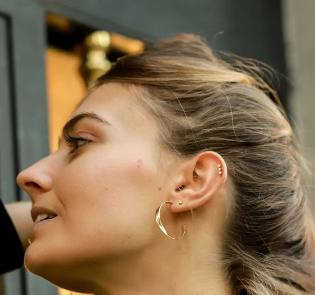 گوشواره هوپ طلایی یک طرفه