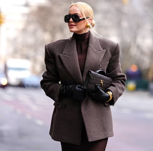 بلیزر اورسایز قهوه ای تیره