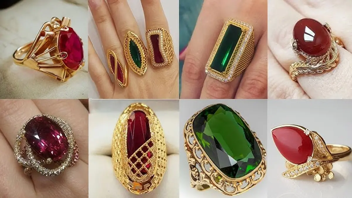 حلقه طلا با نگین درشت