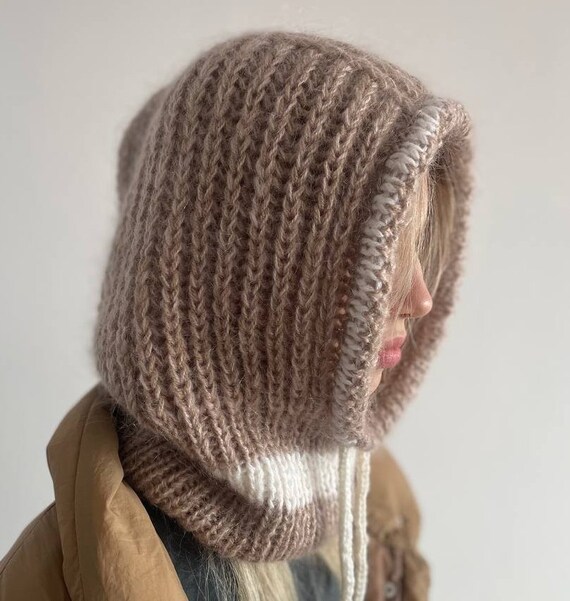 کلاه بافتنی موهر زنانه صورتی کمرنگ