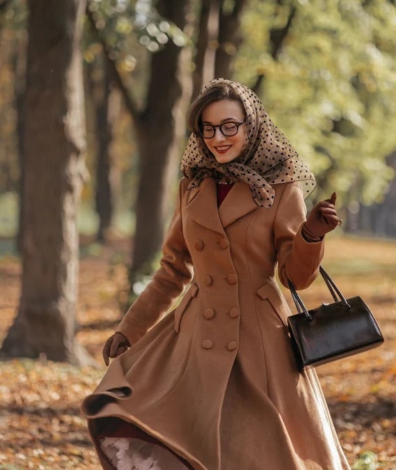 پالتو پشمی زنانه قهوه ای