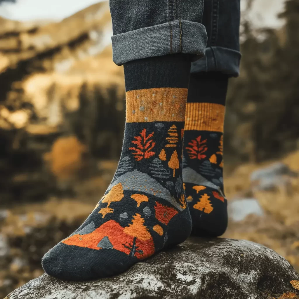 جوراب طرح پاییزی