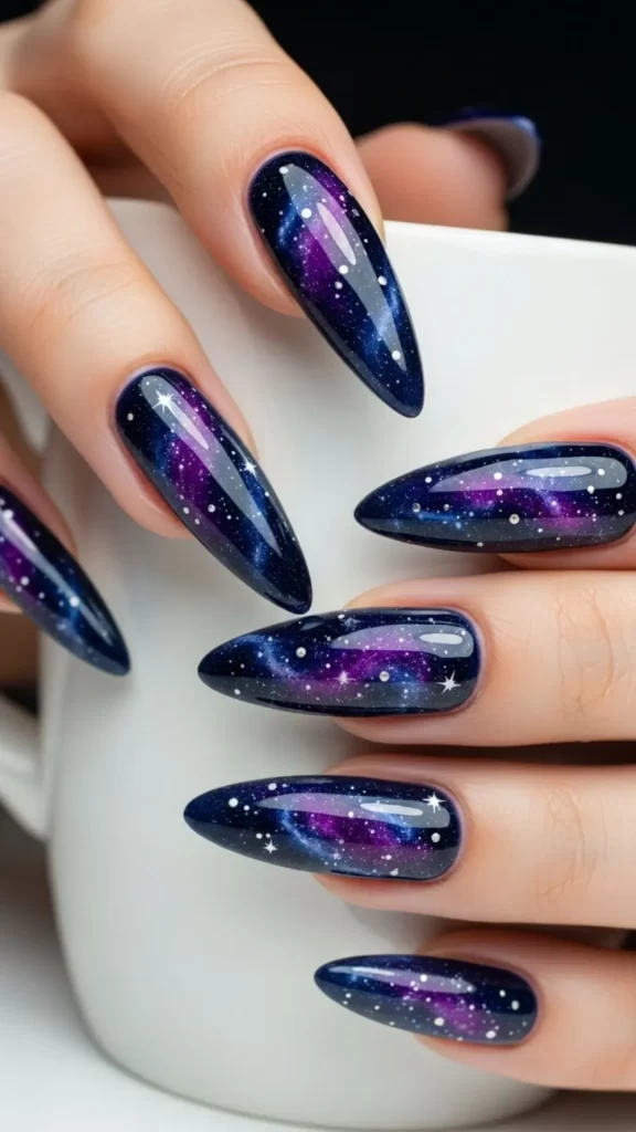 دیزاین ناخن کهکشانی
