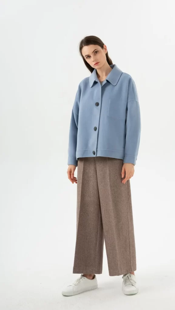 کت کوتاه پشمی زنانه ابی