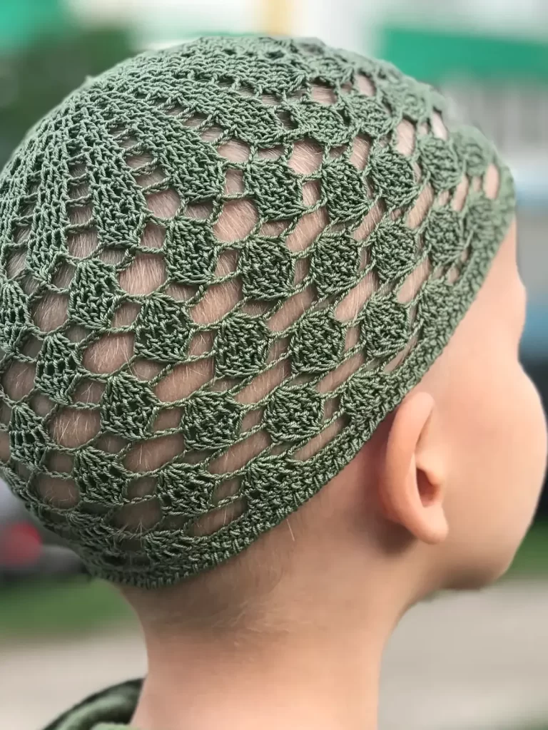 کلاه قلاب بافی سبز