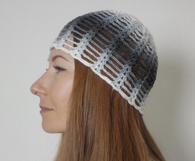 کلاه قلاب بافی سفید