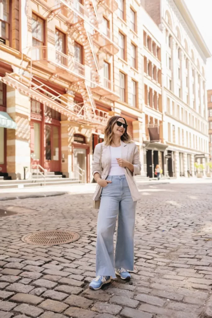 شلوار جین گشاد ابی یخی