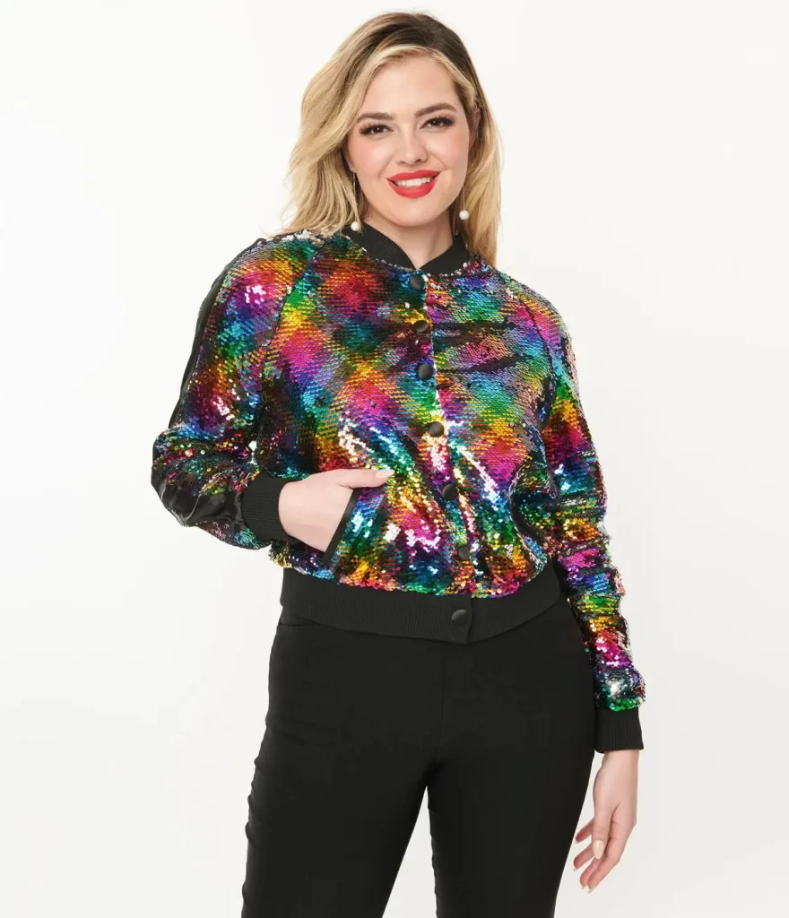 کت پولکی براق زنانه رنگارنگ