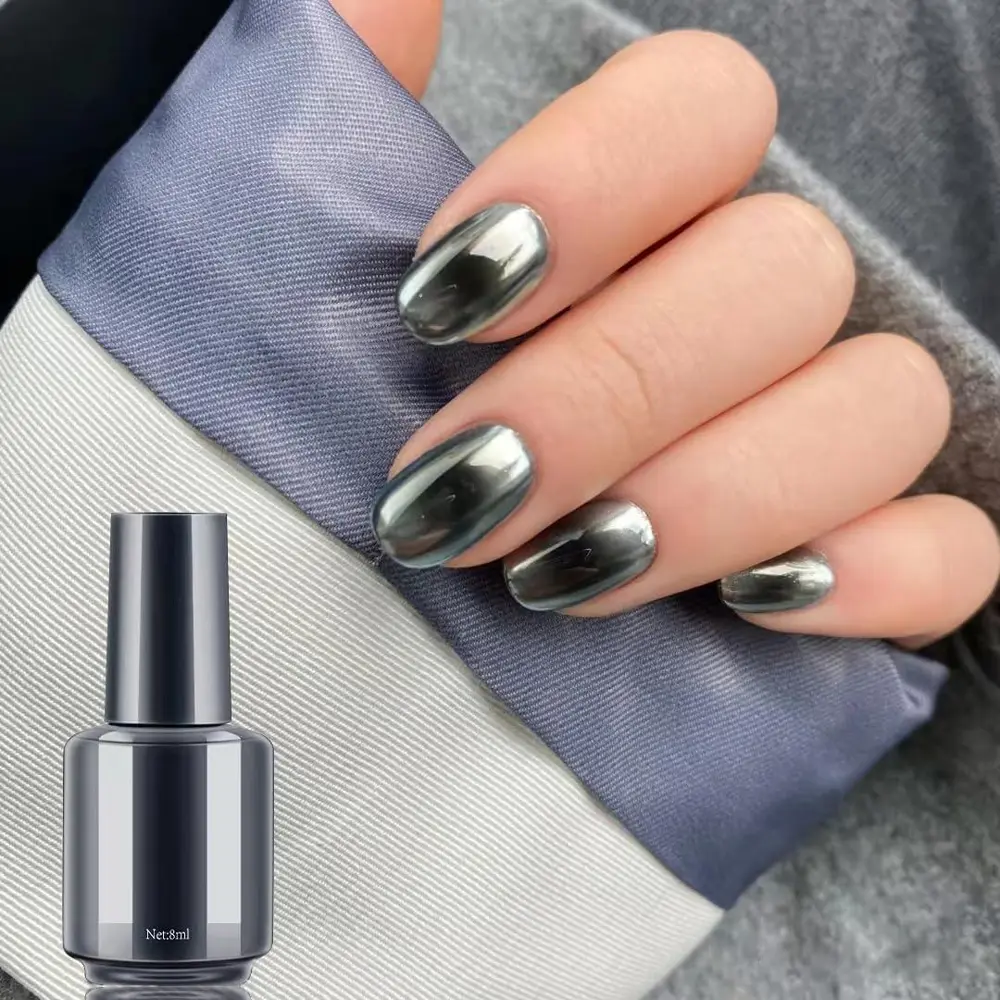 لاک ناخن متالیک نقره ای