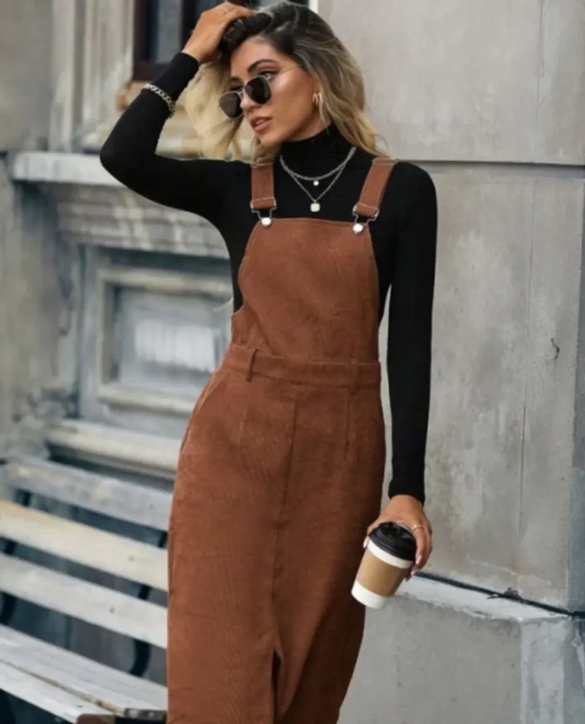 لباس کبریتی پاییزی قهوه ای