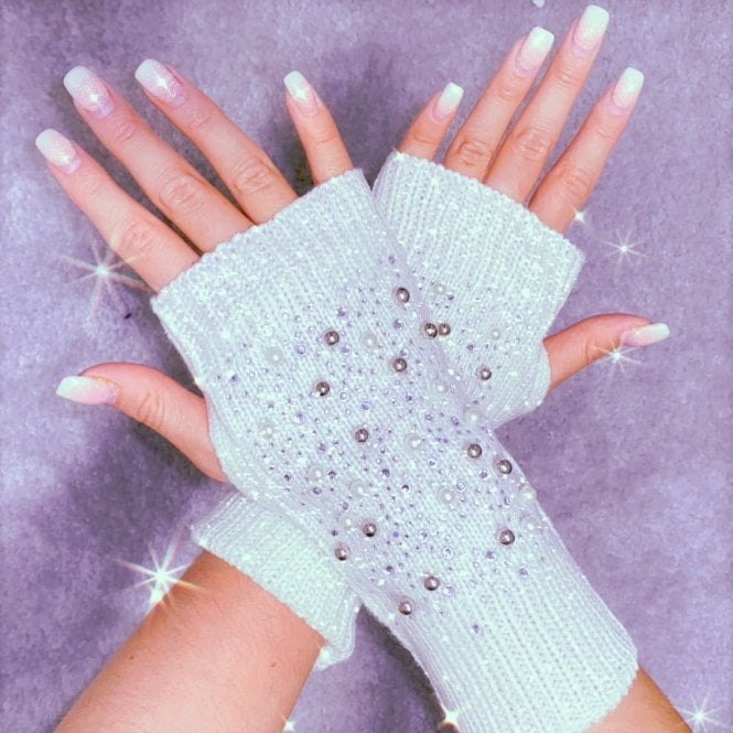 دستکش بافت پولکی ابی فیروزه ای