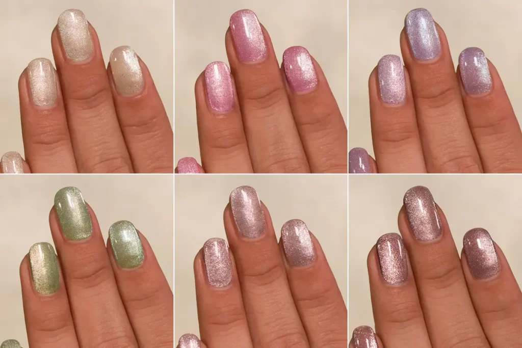 6 دیزاین ناخن مخمل در طرح های مختلف