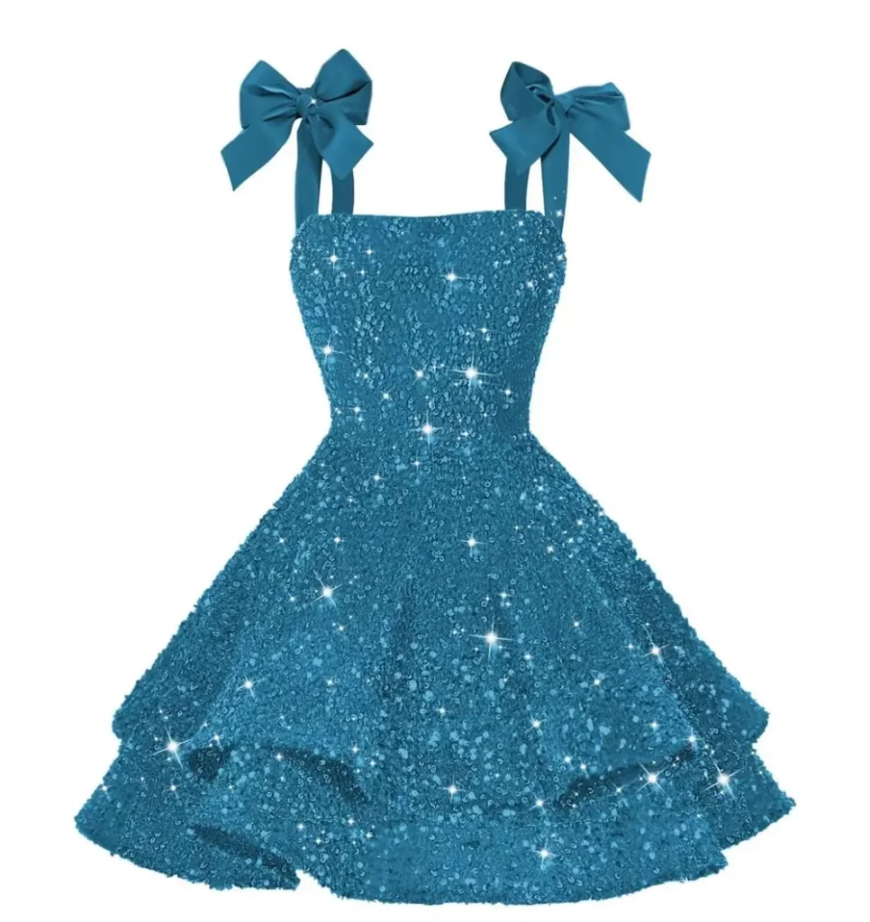 پیراهن مجلسی دخترانه ابی