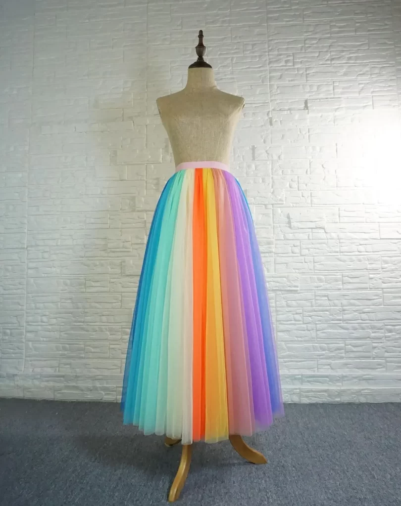 دامن ماکسی رنگین کمانی