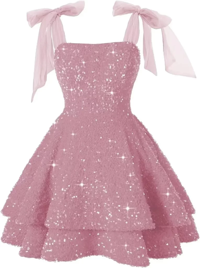 پیراهن مجلسی دخترانه صورتی