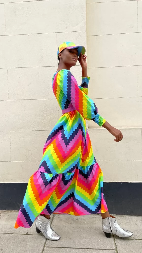 دامن ماکسی رنگین کمانی