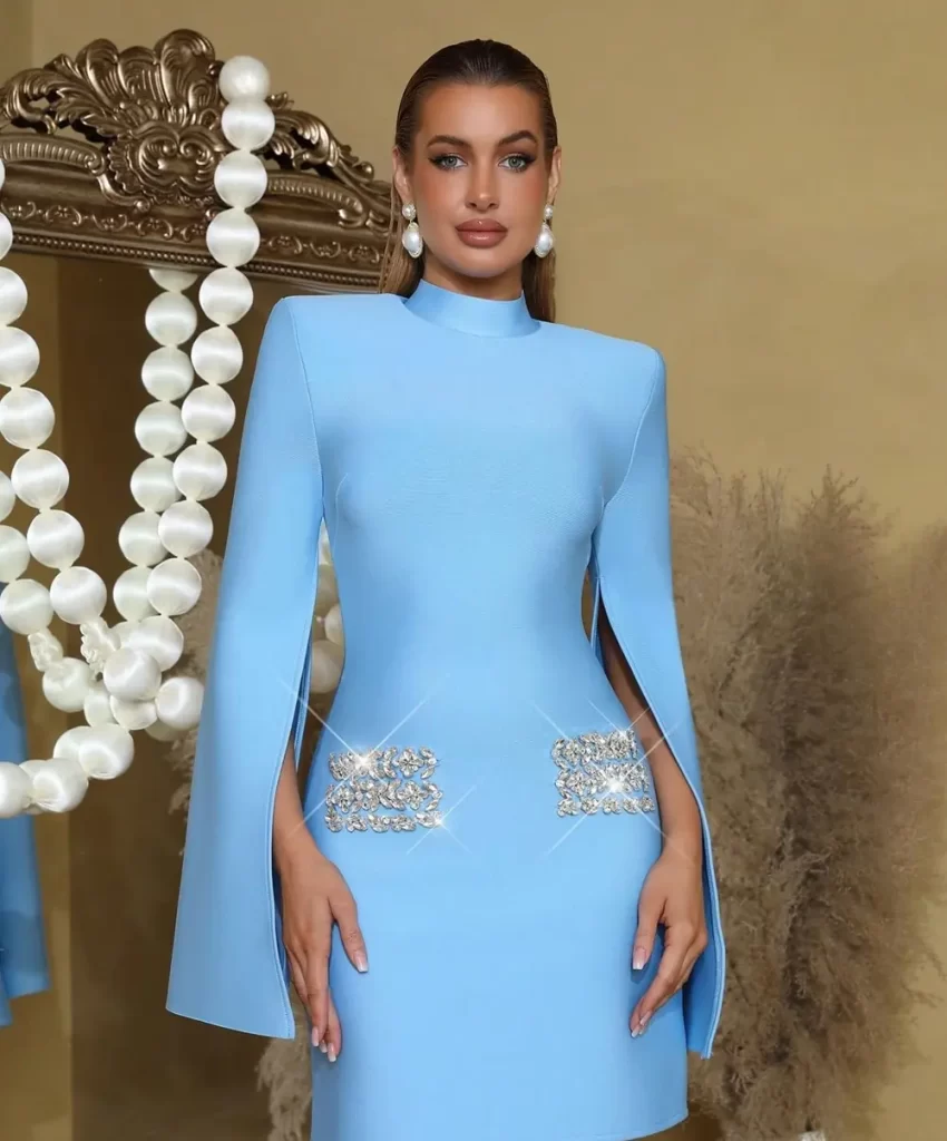 پیراهن مجلسی دخترانه ابی