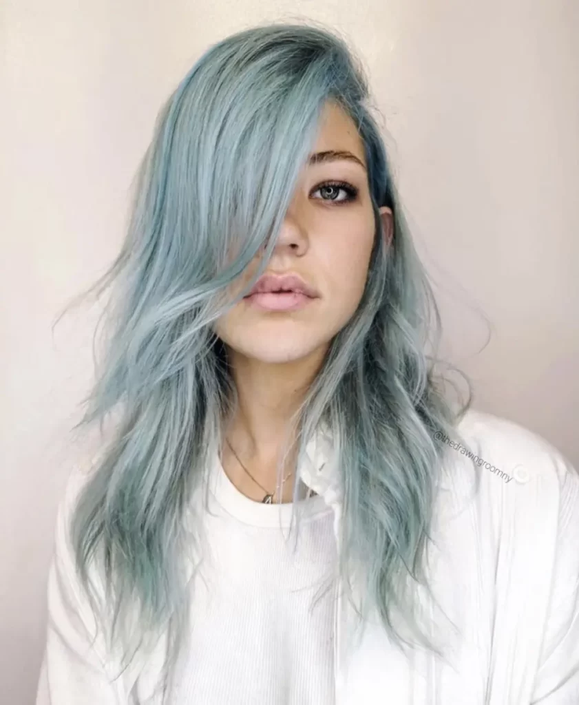 رنگ مو ابی طوسی