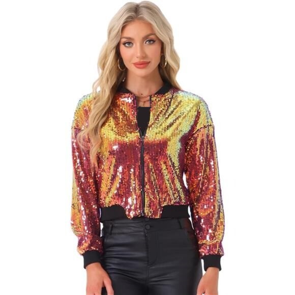 کت پولکی براق زنانه قرمز